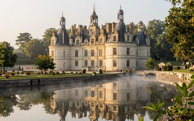 Loire Valley château reflected in the river - fairytale setting for French women dating