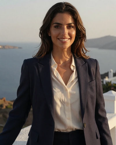 Camille, 29, from Monte Carlo Monaco, elegant woman on Mediterranean terrace