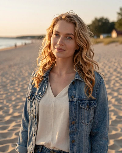 Marika, 29, Estonian woman with strawberry blonde hair on a Baltic beach in Pärnu