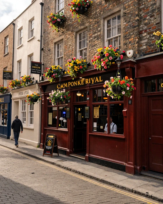 Colorful Irish pub street in Temple Bar Dublin showcasing Ireland dating atmosphere